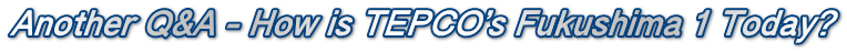 Another Q&A - How is TEPCO's Fukushima 1 Today?