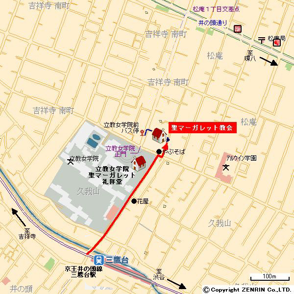 聖マーガレット教会周辺地図