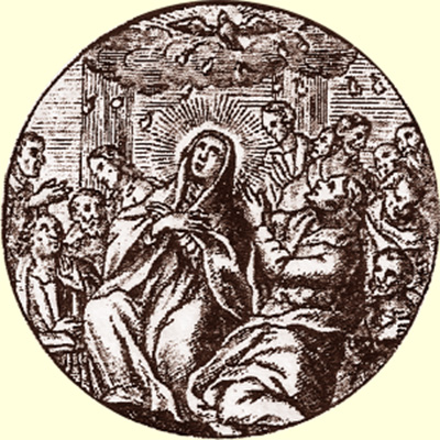 ロザリオの祈り銅版画 栄えの神秘　13. 聖靈降臨の 神秘