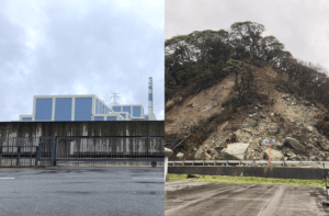 震災後の志賀原発と珠洲
